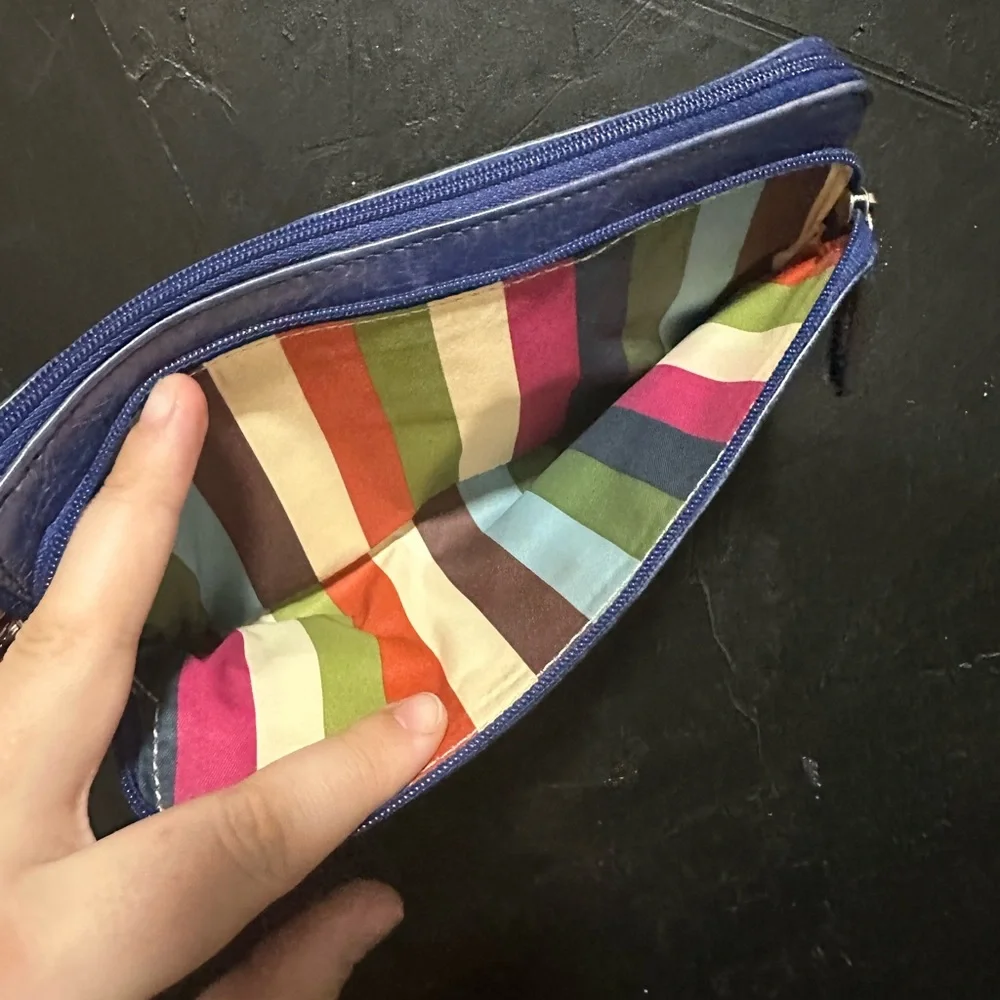 VTG COACH Blue Wristlet Wallet - Picture 3 of 4